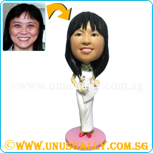 Custom 3D Female In Modern Cheongsam Figurine